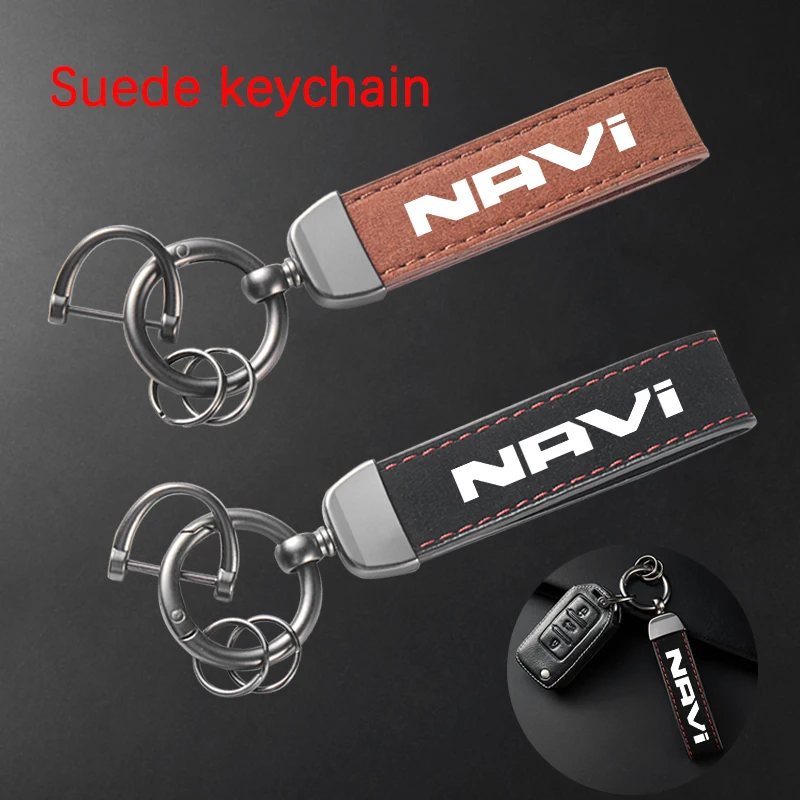 

For HONDA DREAMWING Navi 110 Navi110 Universal All Year Accessories High-Grade Leather Suede Keychain Motorcycle Key Ring