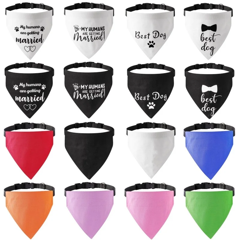 Solid Dog Saliva Towel Fashion Dog Bandanas Adjusatble Puppy Triangle Cotton Cat Neckerchief Pet Collars Chihuahua Pet Supplies