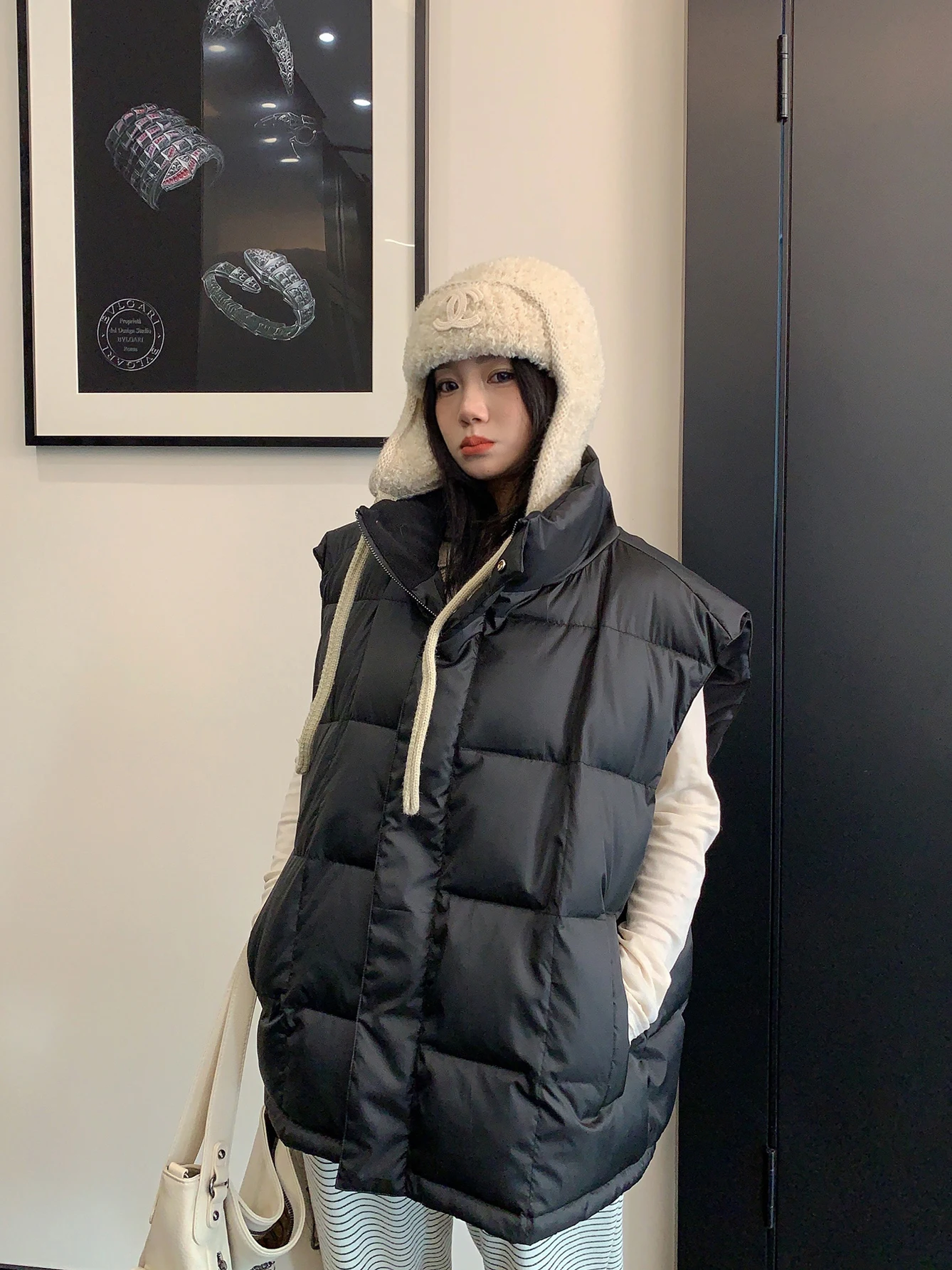 

Oisis Thiened, хлопковый жилет, женский свободный жилет тофу, зимняя куртка, простая верхняя одежда для пар, модное пальто свободного покроя