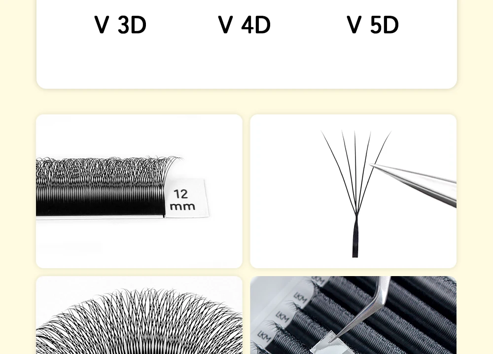 LUKATME V-förmige Wimpern 3D 4D 5D Schmale Vorgefertigte Fächerwimpern 0,07mm Flauschige Faux-Nerz V-Form Wimpernverlängerungen – Detail 4
