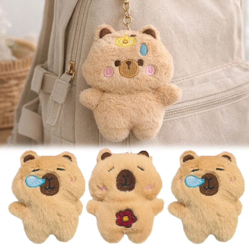 Chaveiro de Pelúcia de Capivara 1-10 Peças, Boneco de Pelúcia de Animal Fofo, Acessório para Bolsa, Pingente de Chaveiro, Acessório para Mochila