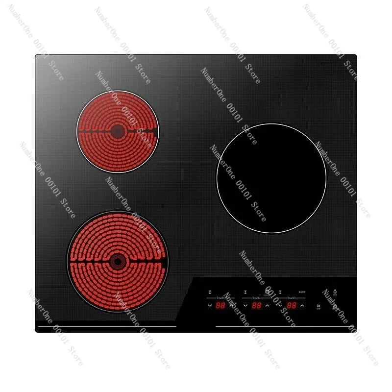 Four électrique hybride électromagnétique et électro-céramique, four électrique intégré à double tension pour usage industriel