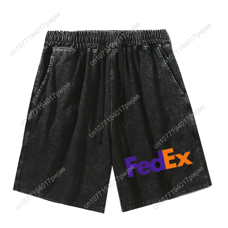 FedEx impresso patternshorts homem mulher adolescente retro calças curtas vintage algodão elástico macio praia shorts calças personalizadas