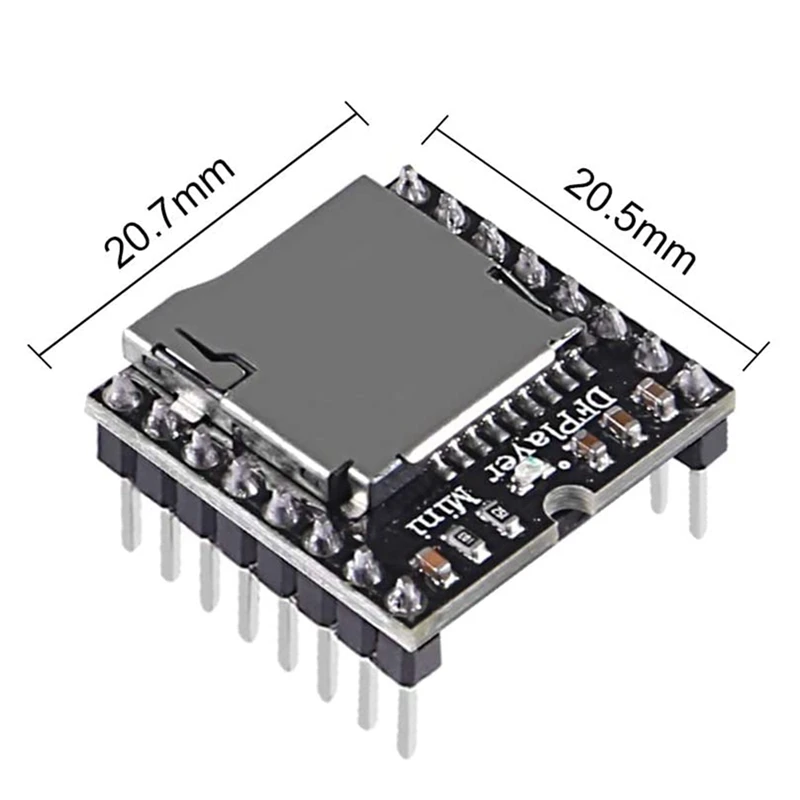 Módulo de áudio para MP3 Player, Voice Decoder Board, Suporte TF Card, U-Disk IO, Porta Serial, AD, YX5200, 5PCs