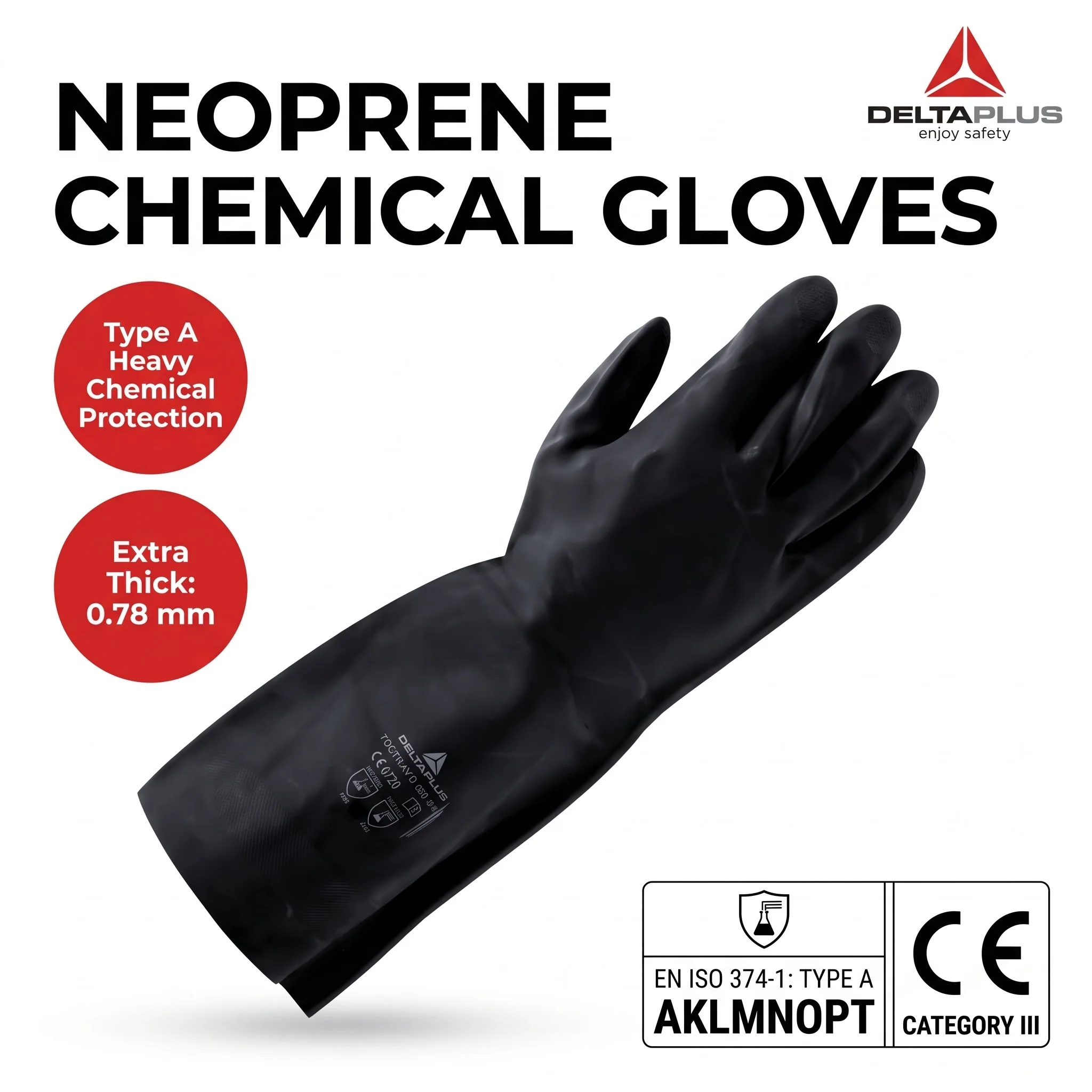 Deltaplus VE510 Neoprene Chemical Resistant Gloves 201510 Heavy Duty Waterproof Rubber Safety Work Gloves Guantes De Trabajo