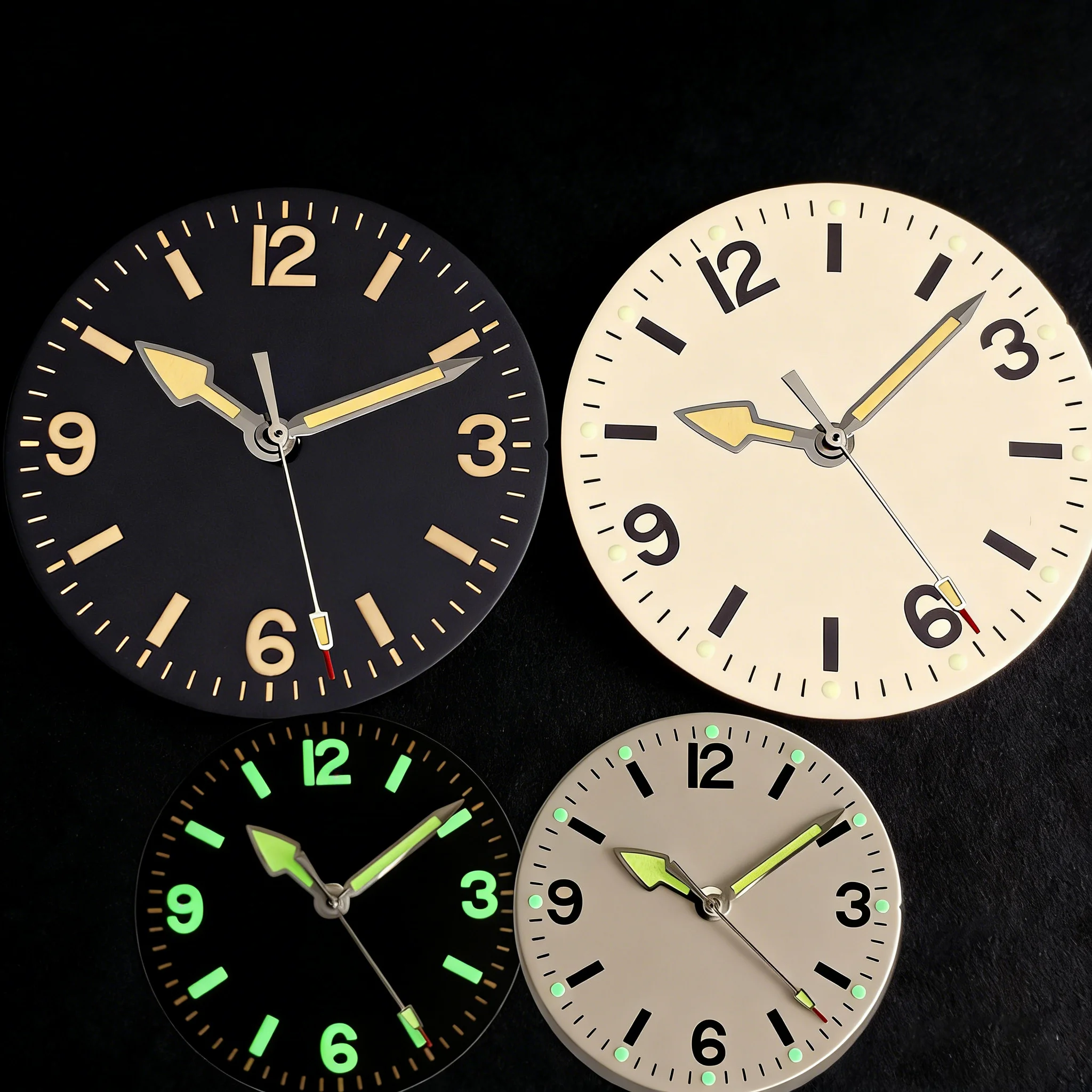 Tandorio New 29mm Black/Beige Watch Dial Face For NH35 ETA 2824 PT5000 Miyota 8215 Luminous NH35 Dial Mechanical Watch Parts