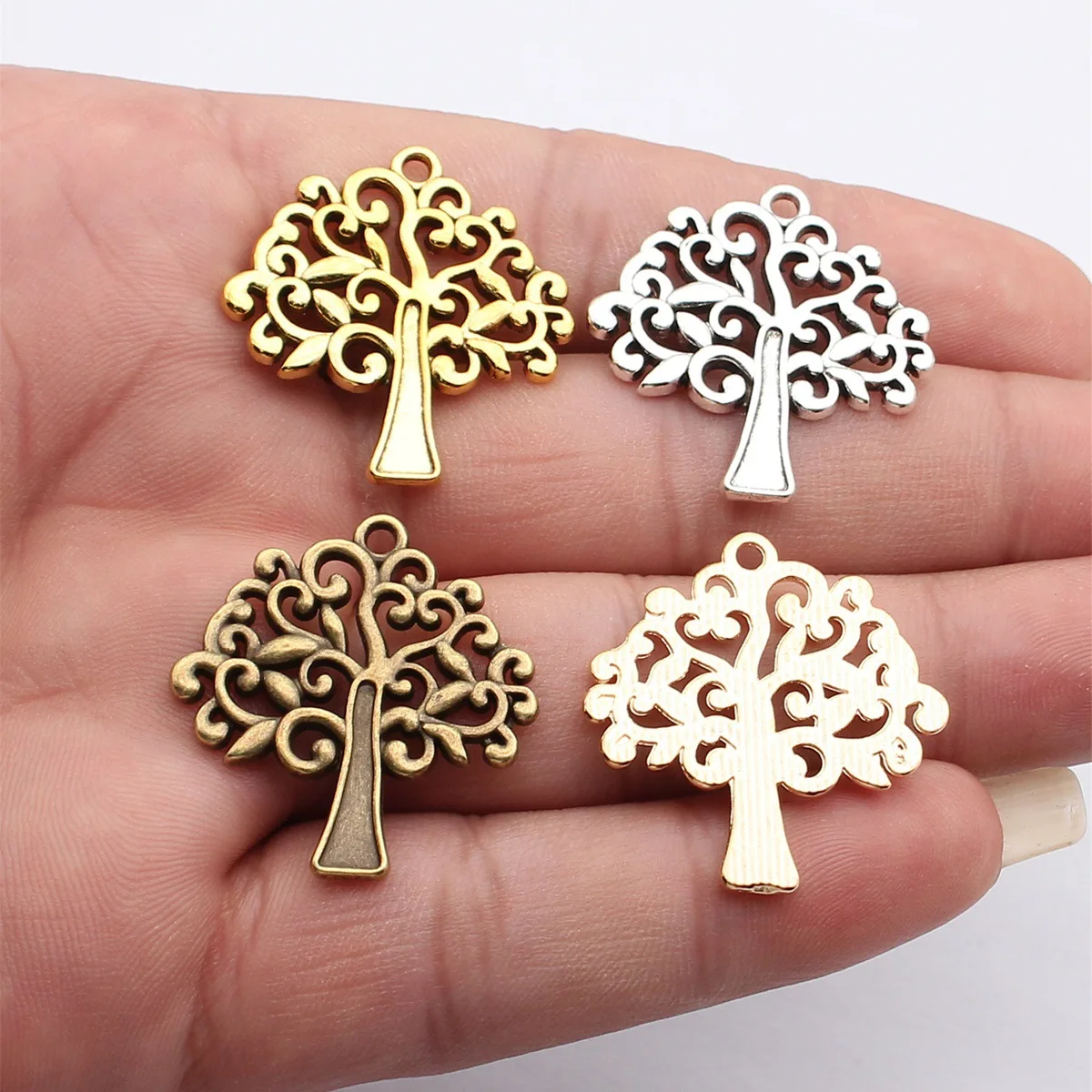 Wholesale Heart Shape Tree Of Life Charms Pendant Family Love Charms Pendant For Handmade Craft Women Jewelry Gift Making