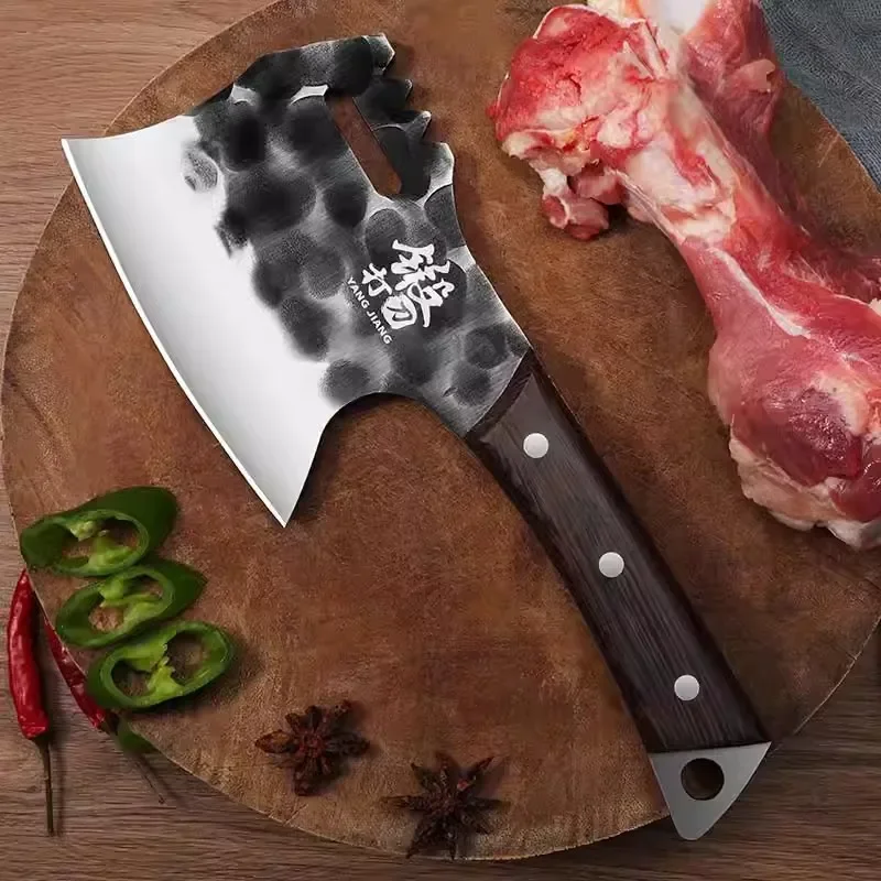 Stainless steel bone chopping knife, thickened and weighted, kitchen specific knife, sharp dual-purpose knife TB9195