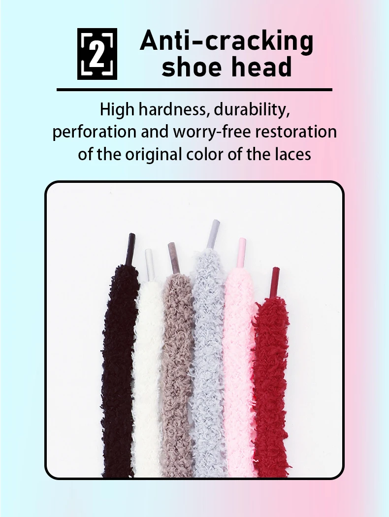 6 Farben Neue Modische Runde Plüsch-Schnürsenkel Hochwertige 1cm Breite Sneaker-Schnürsenkel Flache Freizeitschnürsenkel Schuhzubehör 100/120 Schnürsenkel 1 Paar – Detail 3