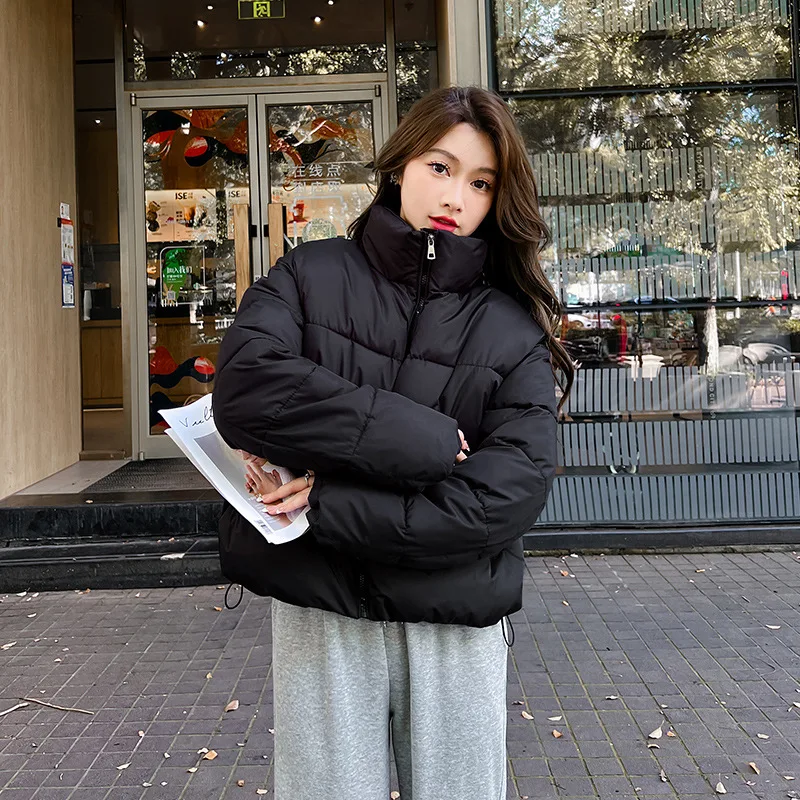 Women Puffer jacket 2023 Winter Short Down Cotton Coat Women New Black Casual Thickened and Slimming Cotton Jacket Bread Jacket