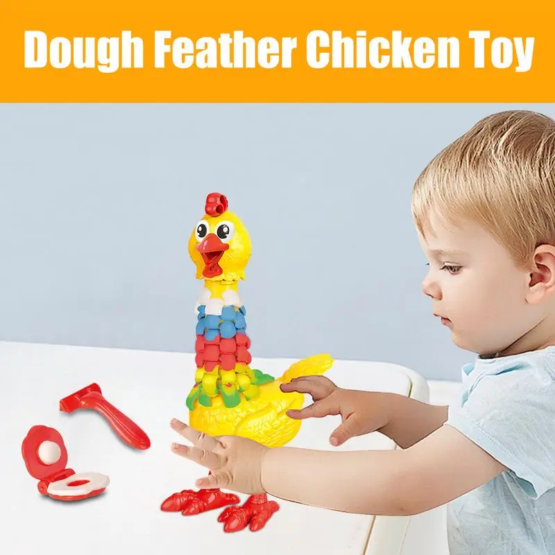 Modeling Clay Kit Colorful Clay Filling Chicken Toy Figure Simulate Egg-laying Hen Model Game Fun Feather Filling Hen Model