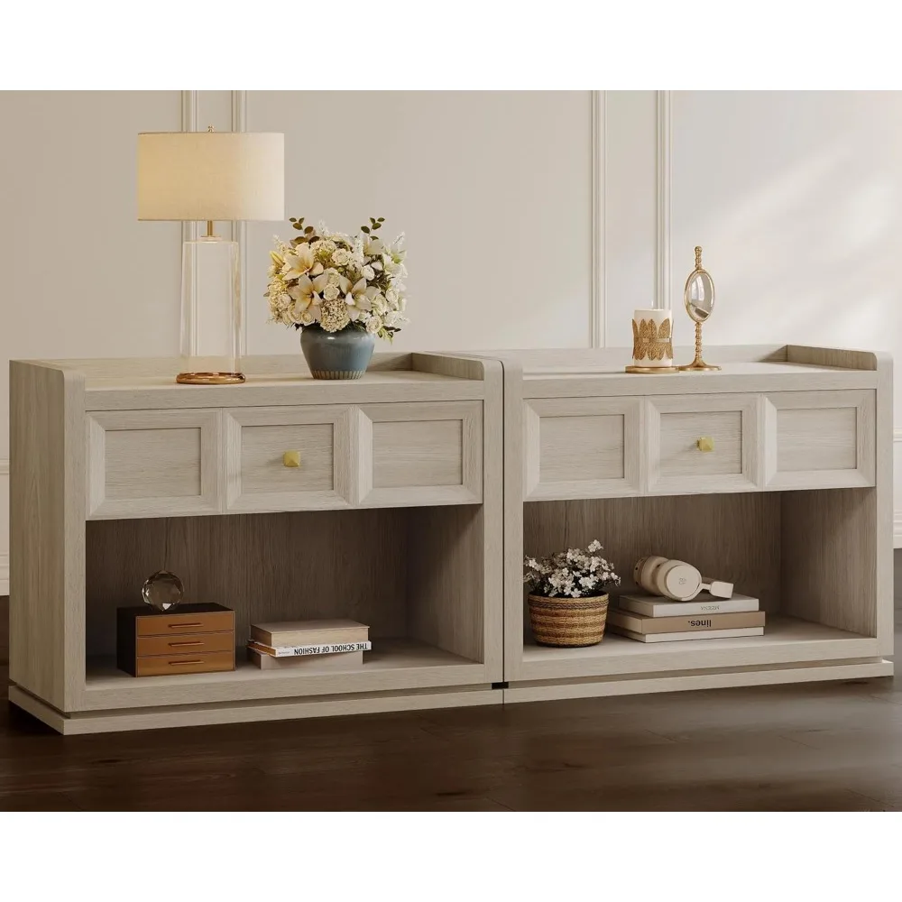 

31" Wide Nightstands Set of 2, Large Night Stands with Drawer, Oversized King Size Nightstand Bedside Table for Bedroom,