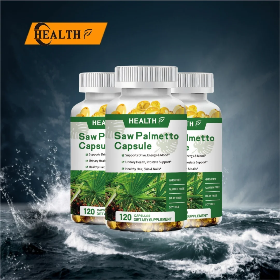 HEALTH Saw Palmetto + biotina Advanced 2 en 1 Combo para el crecimiento del cabello. Suplemento de cápsulas veganas con extracto de Palmetto de sierra Natural