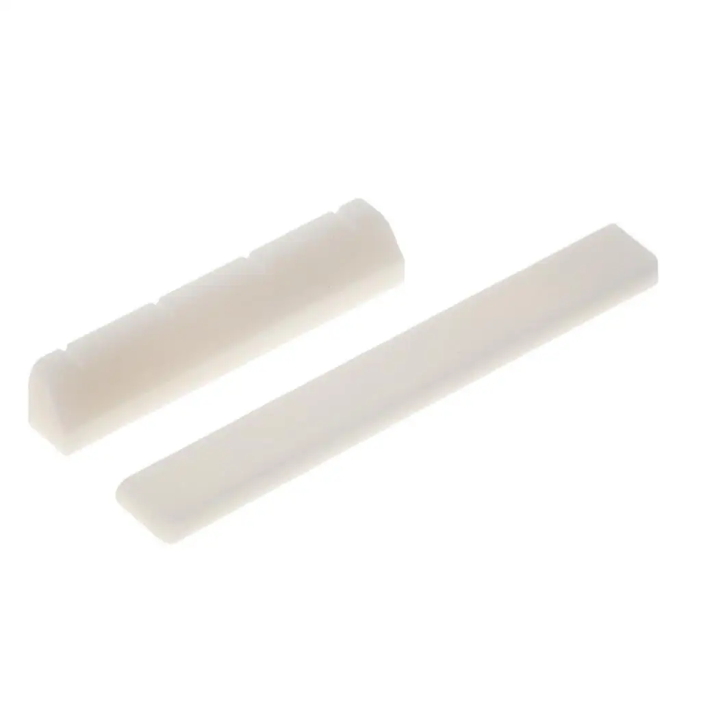 Natural Bone Saddle and Nut 4 String Guitar Nut Spare Part Organic Buffalo Bone for Ukulele Bridge Repair Accessories