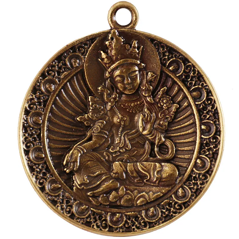 Tibetan Buddhist Amulet and Magic Vessel Brass Necklace Pendant of Ludu Mother's Heart Curse Buddha Brand