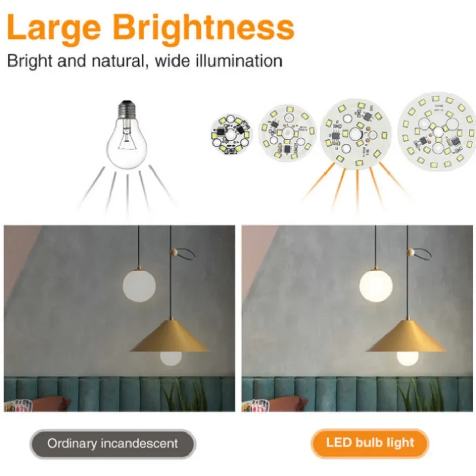 UooKzz-Chip LED de 5W, 7W, 9W, 12W, 15W, 18W, SMD 2835, cuentas de luz AC 220V-240V, para foco de iluminación blanco frío/cálido