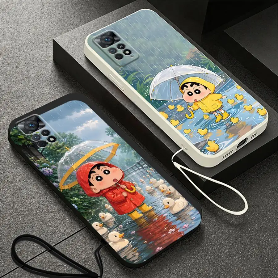 Shin-Chans Umbrella Case for Xiaomi Redmi K60 K40 14C A1 A2 A5 13C 9 8 10 A3x 12C Phone Cover
