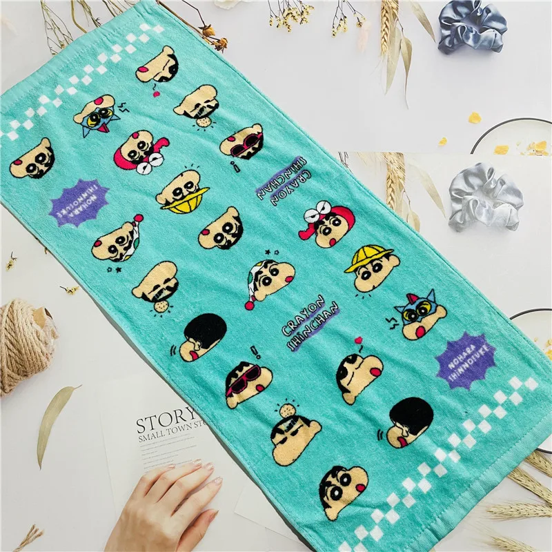 34x76cm Crayon Shin-chan Children Face Towel Anime Soft Water Absorbent Quick Drying Towel Cute Kids Outdoor Travel Sport Towel