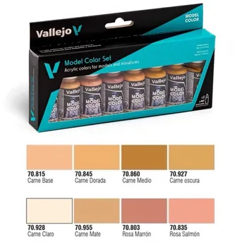 Vallejo 70124 Acrylic Paint Set Environmental Water Based Paint 8pcs Face Skin Tone for Fi