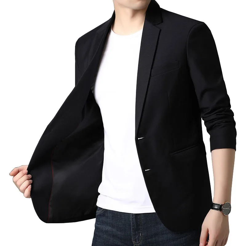Spring Autumn Slim Blazer Men's Lightweight Korean Casual Outerwear