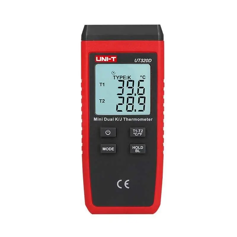 UNIT UT320D Mini Contact Type Thermometer LCD Backlight K/J Thermocouple Probe✦K