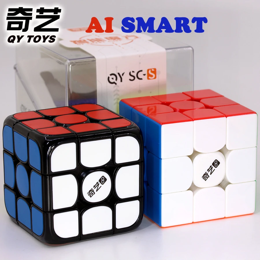 Умный скоростной кубик QY AI 3x3x3, волшебный кубик, Bluetooth подключение, индивидуальный плеер с долгим сроком службы батареи, Логические