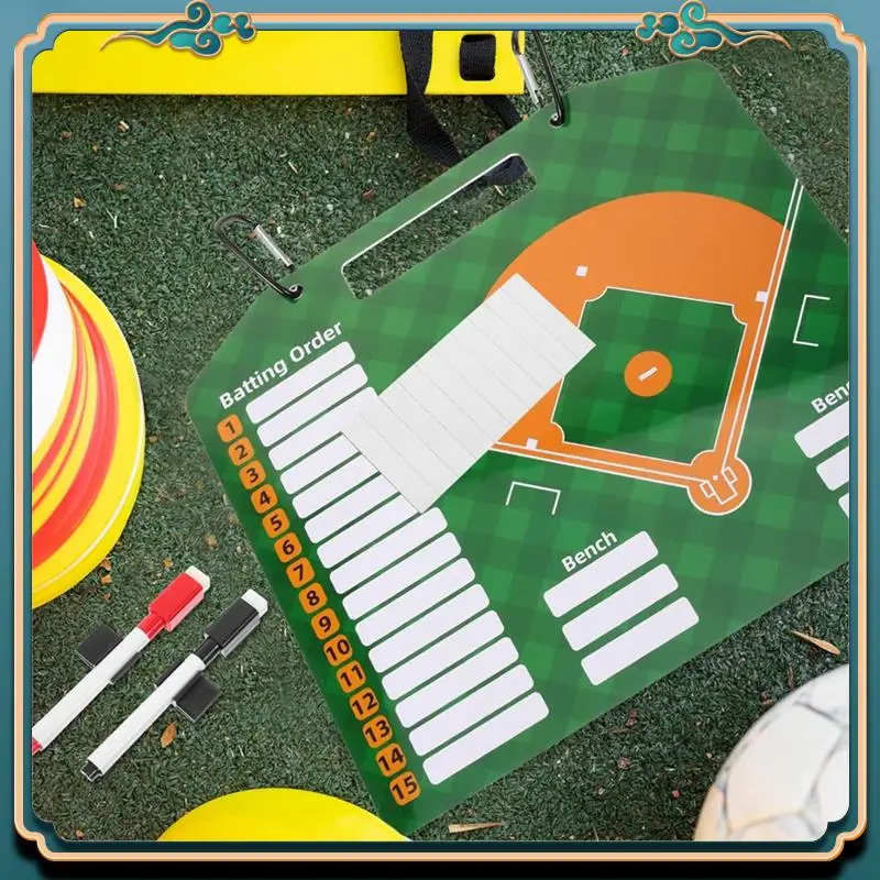(New)-Baseball Board Magnetic Baseball Lineup Board Softball Baseball Coaching Accessories Dry Erase Marker Board Writing