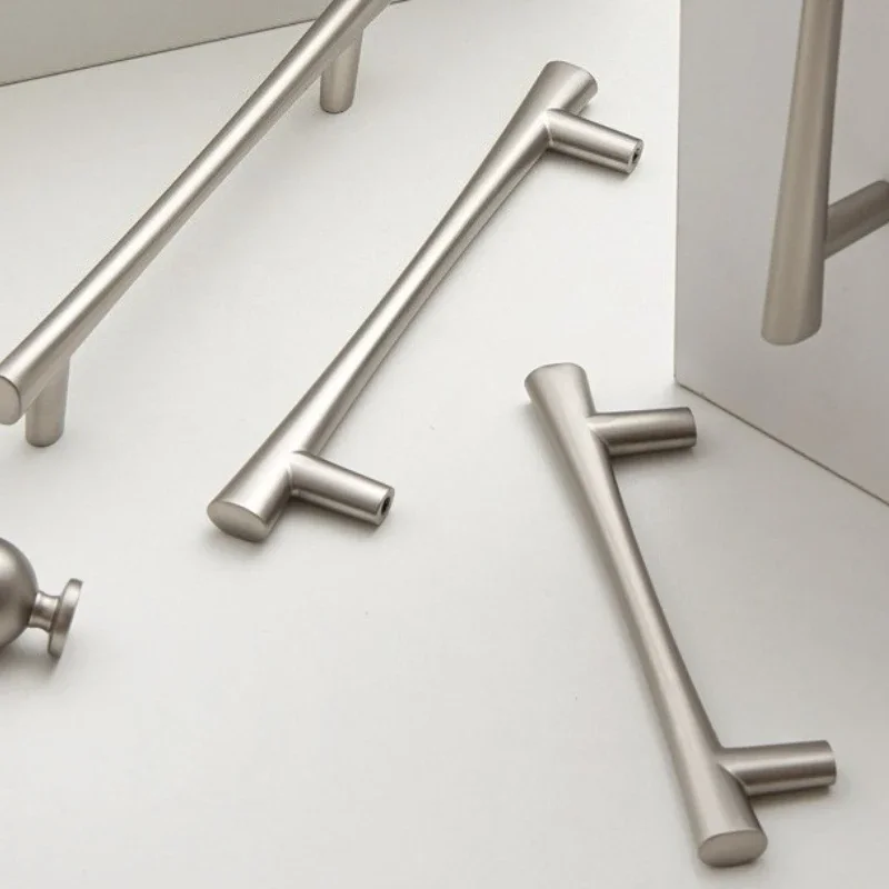 Wardrobe Closet Door Pulls Nickel Brushed Kitchen Cabinet Storage Handles Modern Cupboard Drawer Knobs Furniture Cabinet Handles