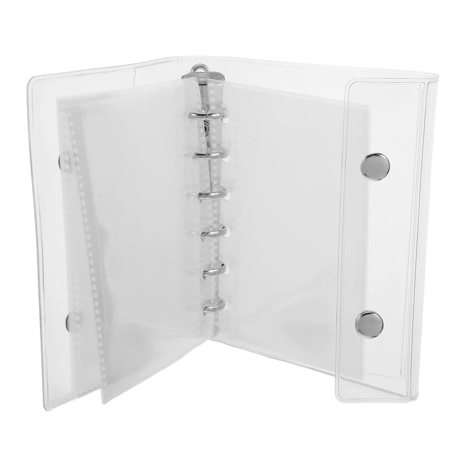 1 Set  Loose Leaf Folder A7 Planner Binder With Pvc Cover 5 Rings Paper Binder With 20pcs Pockets Refillable Snap Button