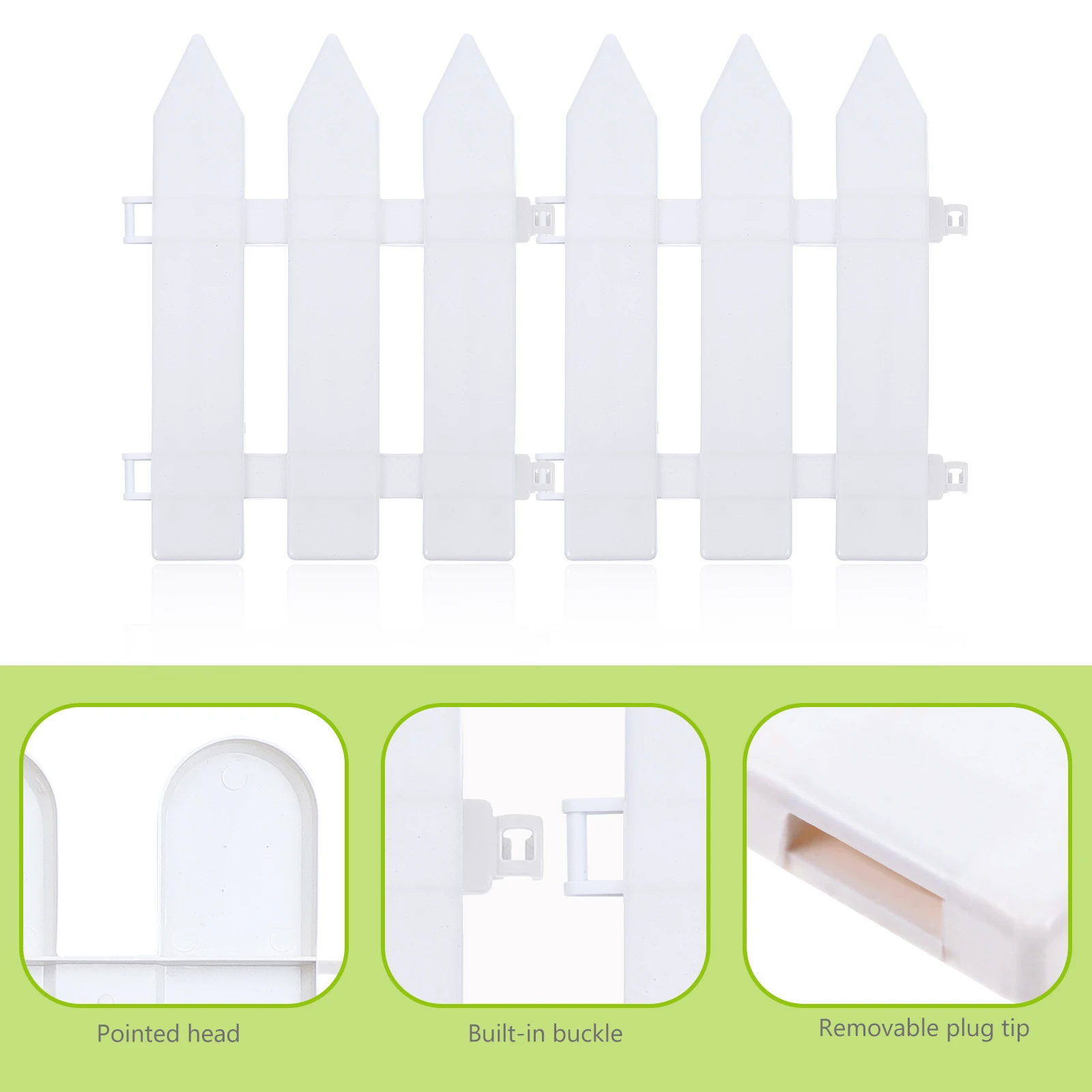 

8 Pcs White Picket Fence Garden Border Edging Small for Toy Room Decorative Fences