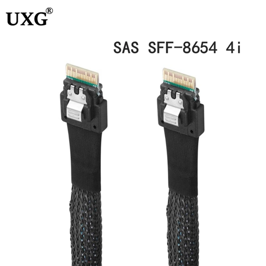 SFF-8654 Slim SAS Target to PCI-E Slimline SAS 4.0 SFF-8654 4i 38pin Host Mini SAS Cable