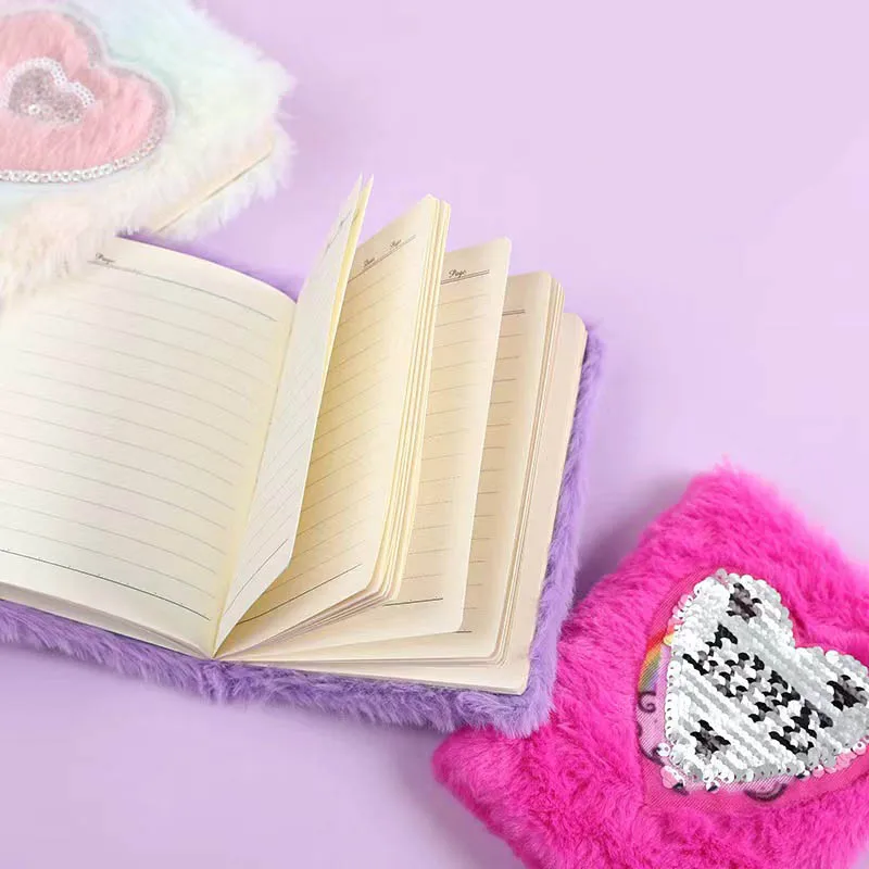 Plush cartoon notebook cute creative handwritten love unicorn horizontal notepad high value sequin sticker notebook exquisite gi