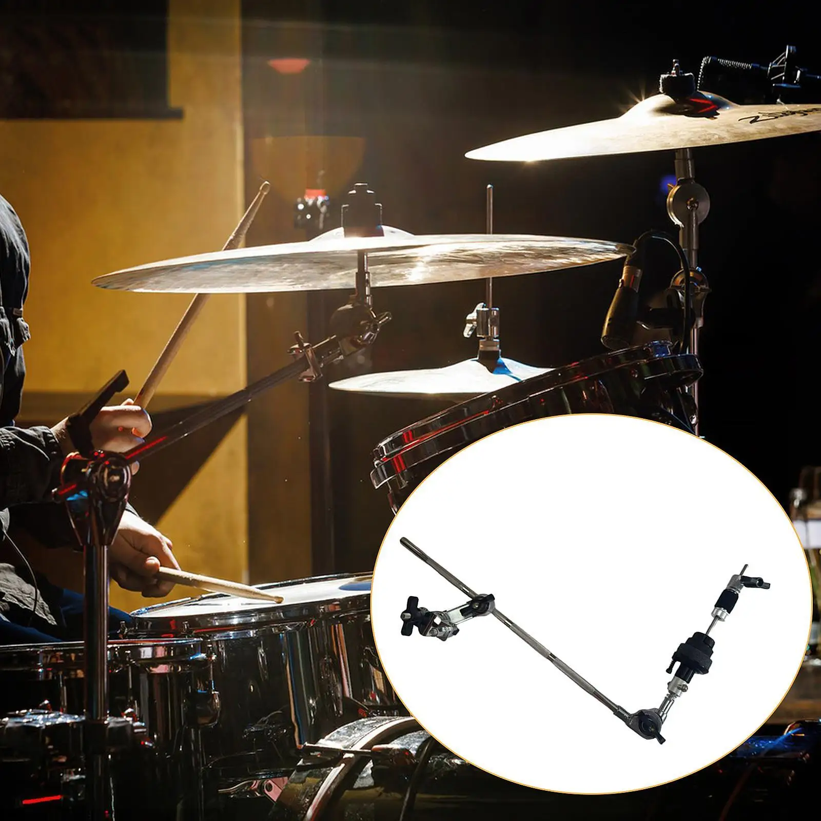 Heavy Duty Hi Hat Arm Cymbal Stand Clamp Attachment Drum Set Percussion Hardware for Studio or Stage