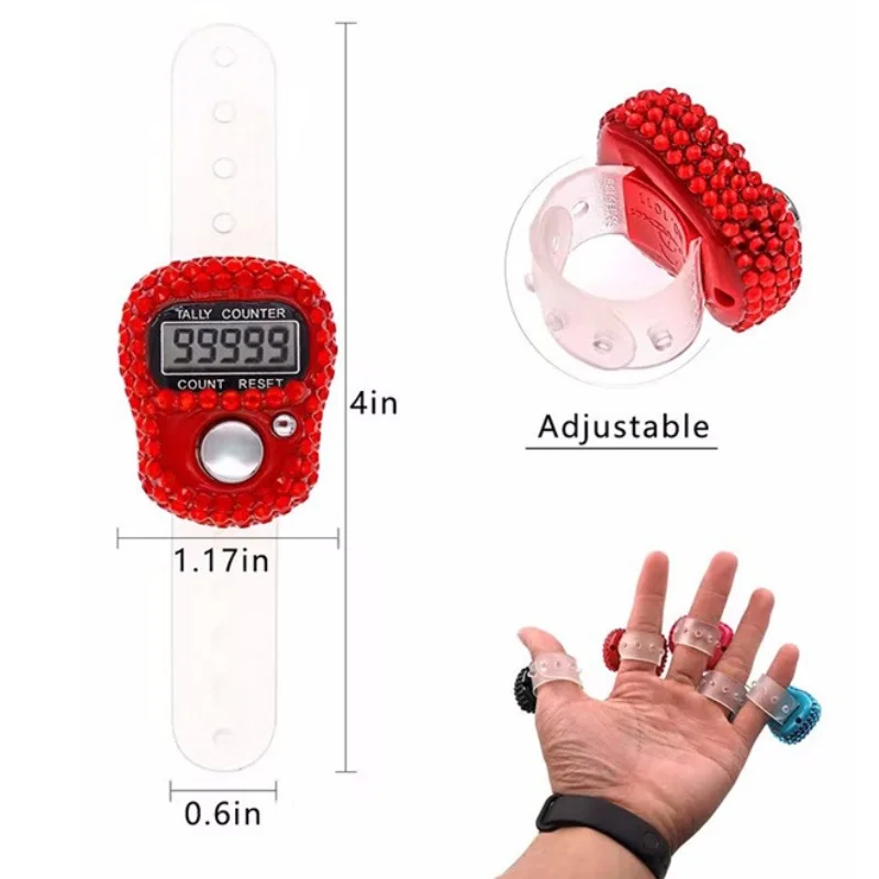 Resettable Hand Tally, 5 Digit Number and LCD Electronic Digital Display, Electronic Finger Counter 2 Pack, Handheld Clicker