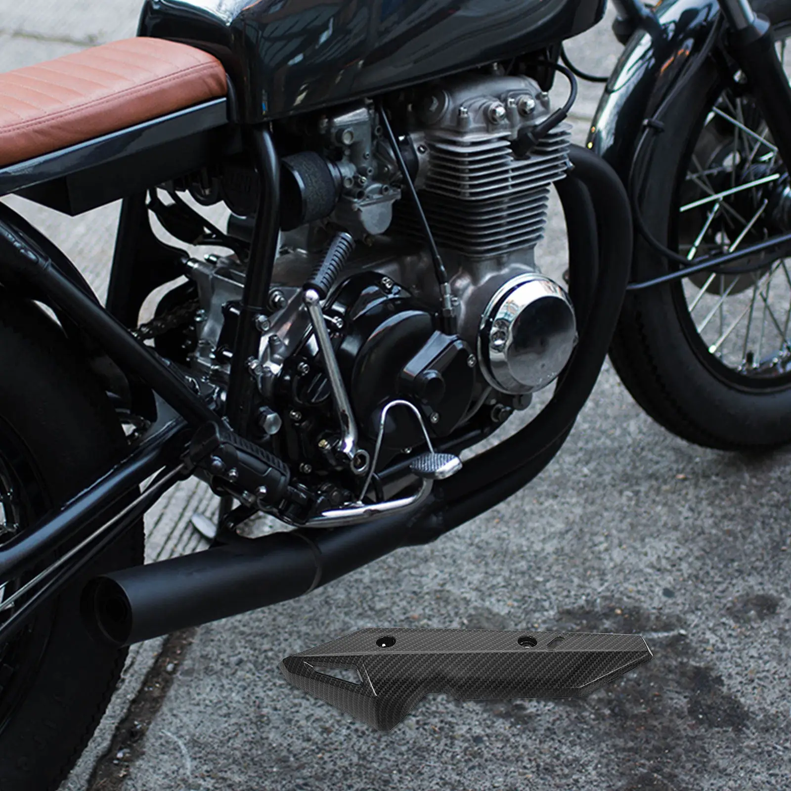 Exhaust Heat Shield Motorcycle Long-Lasting Plastic Heat Protection Cover Tailpipe Guard Shield Tailpipe Guard