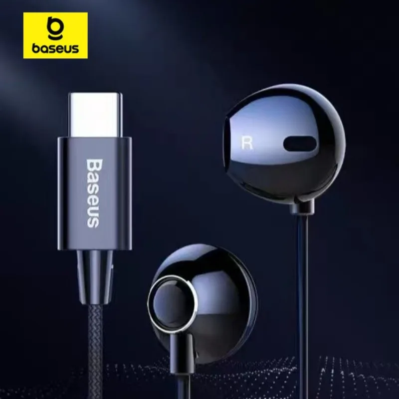 Baseus C06 TypeC Auriculares con sonido intrauditivos deportivos con micrófono para xiaomi Samsung Auriculares fone de ouvido auriculares