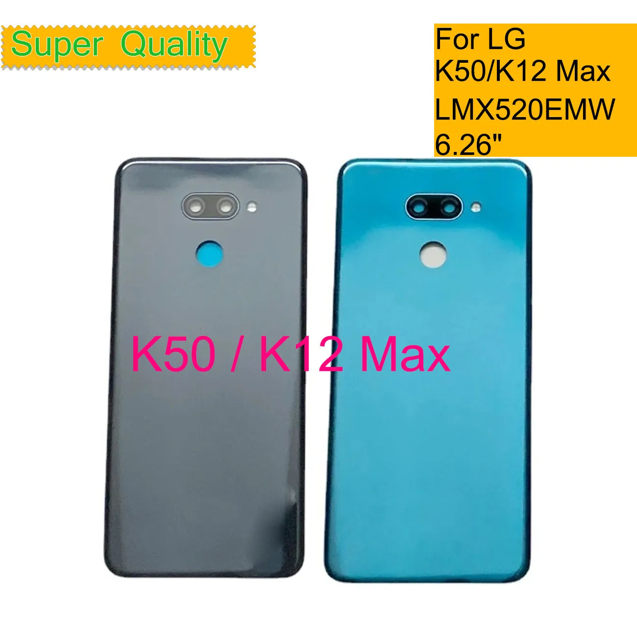 

10Pcs/Lot For LG K12 Max Housing Door Battery Cover Back Cover Rear Case Chassis Shell For LG K50 With Camera Lens