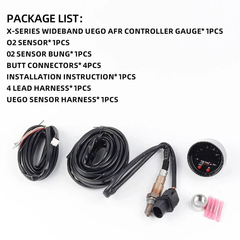 

1Set 30-0300 X-Series Wideband Gauge 52Mm 2 1/16In O2 UEGO Air Fuel Ratio Controller Kit LSU 4.9 Lambda Oxygen Sensor, Durable