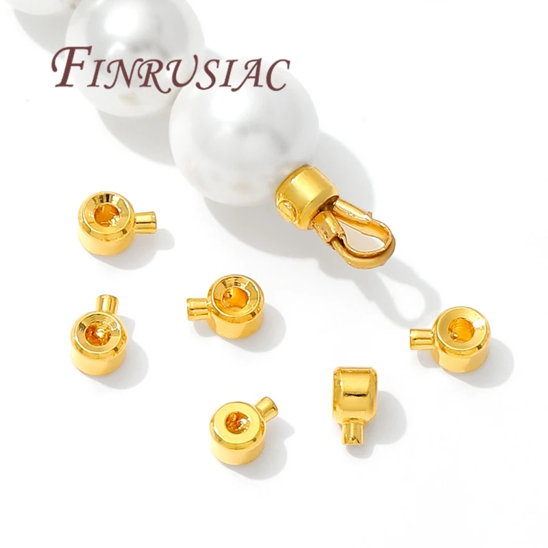 18K vergoldete Crimp-Perlen für die Schmuckherstellung, Crimp-Röhren-Endperlen, Drahtschutz für Schmuck, DIY-Zubehör – Detail 25