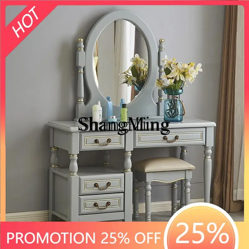 

FG good-looking solid wood dresser modern simple master bedroom small apartment with mirror makeup table storage table