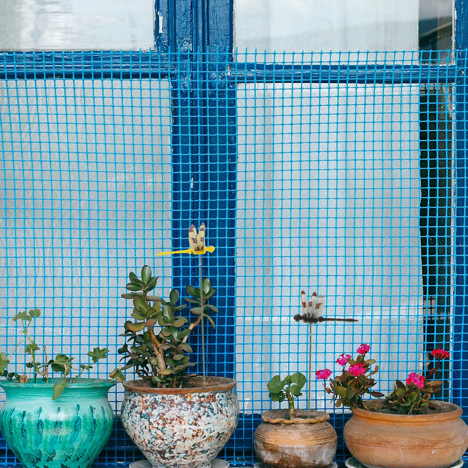 50 stuks plastic inzetstuk decoratief voor tuinplanten tuinpalen potten vazen libel inzet realistische PVC ambachten