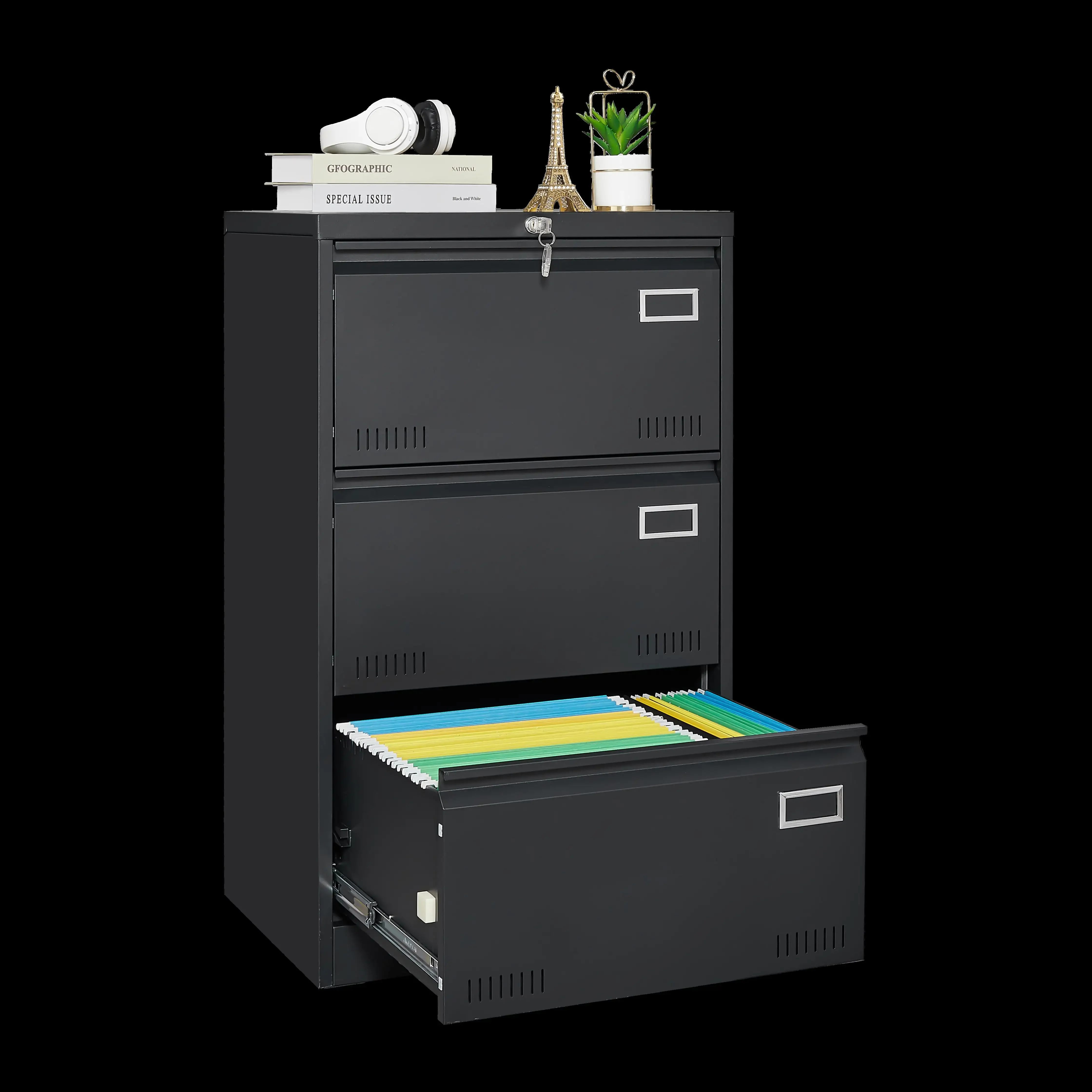 

Filing Cabinet Lateral File Cabinet with 3 Drawer, Office Filing Cabinet with Lock Drawers for Home Office/Legal/Letter/A4/F4