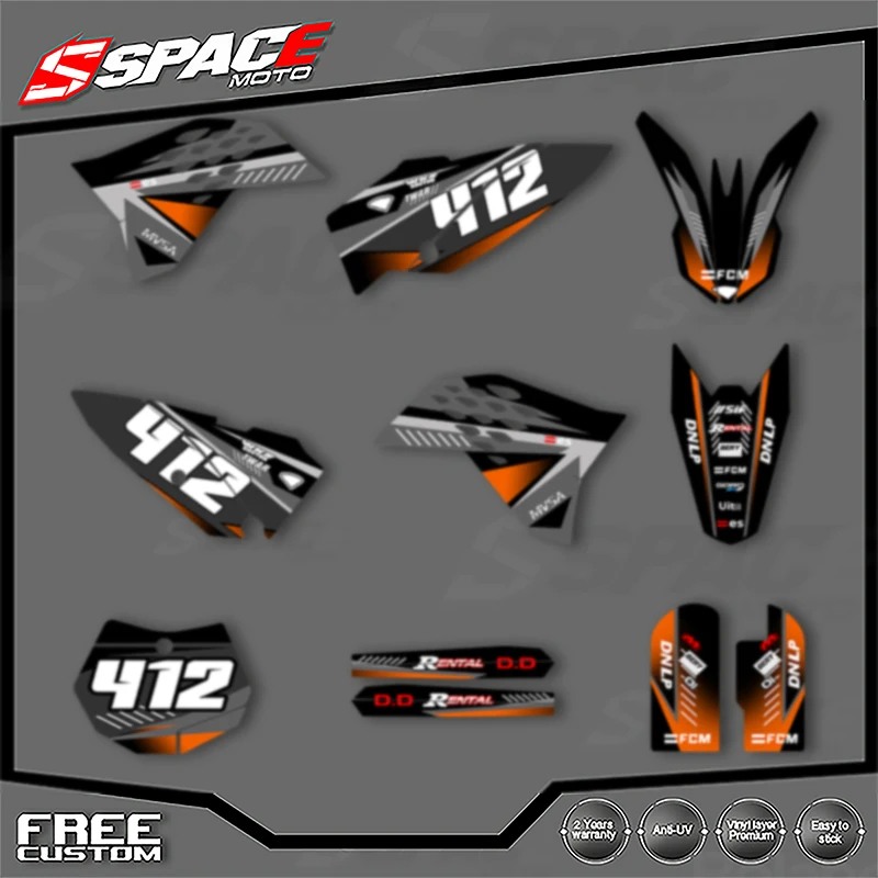 

SPACE Custom Motorcycle Graphics Background Decal for KTM SX SX65 2009 2008 2010 2011 2012 2013 2014 2015 SX 50 Stickers Kits 10
