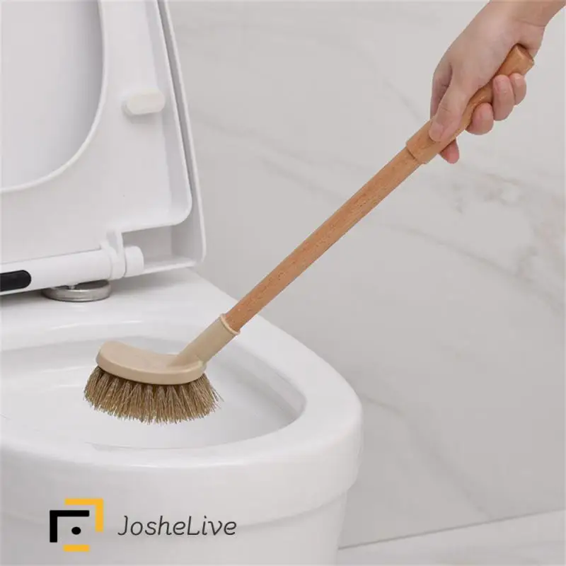 Multi-function Toilet Cleaning Brush Wood Color Toilet Brush Scrubber Bathroom Non-dead Angle Wc Kitchen Cleaning Brush