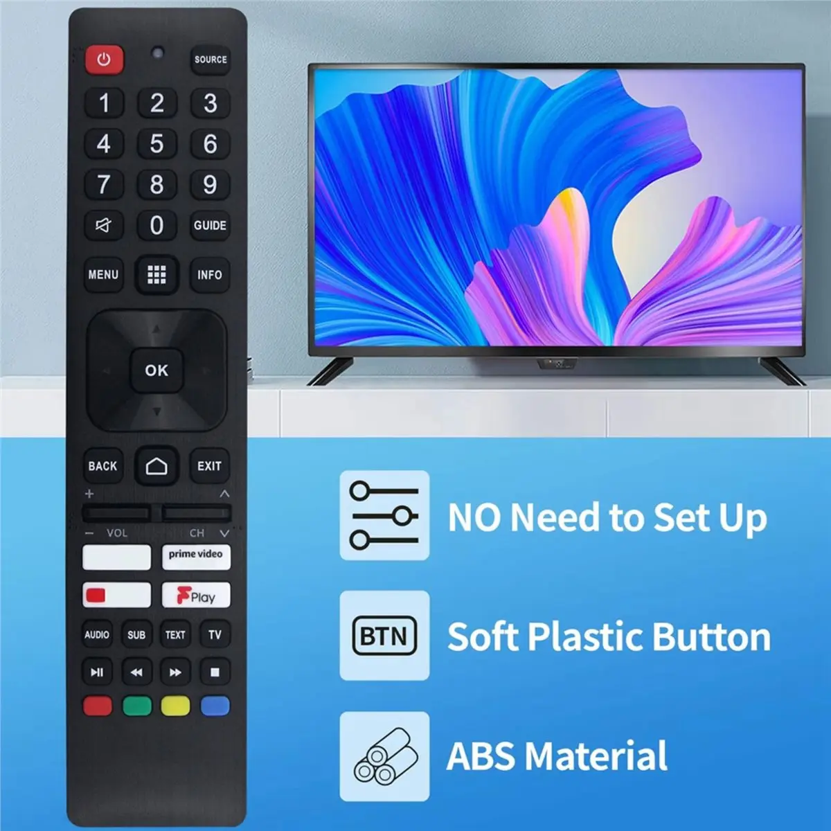 DT75BG Replace RMC0137N Remote Control for TV Remote Control