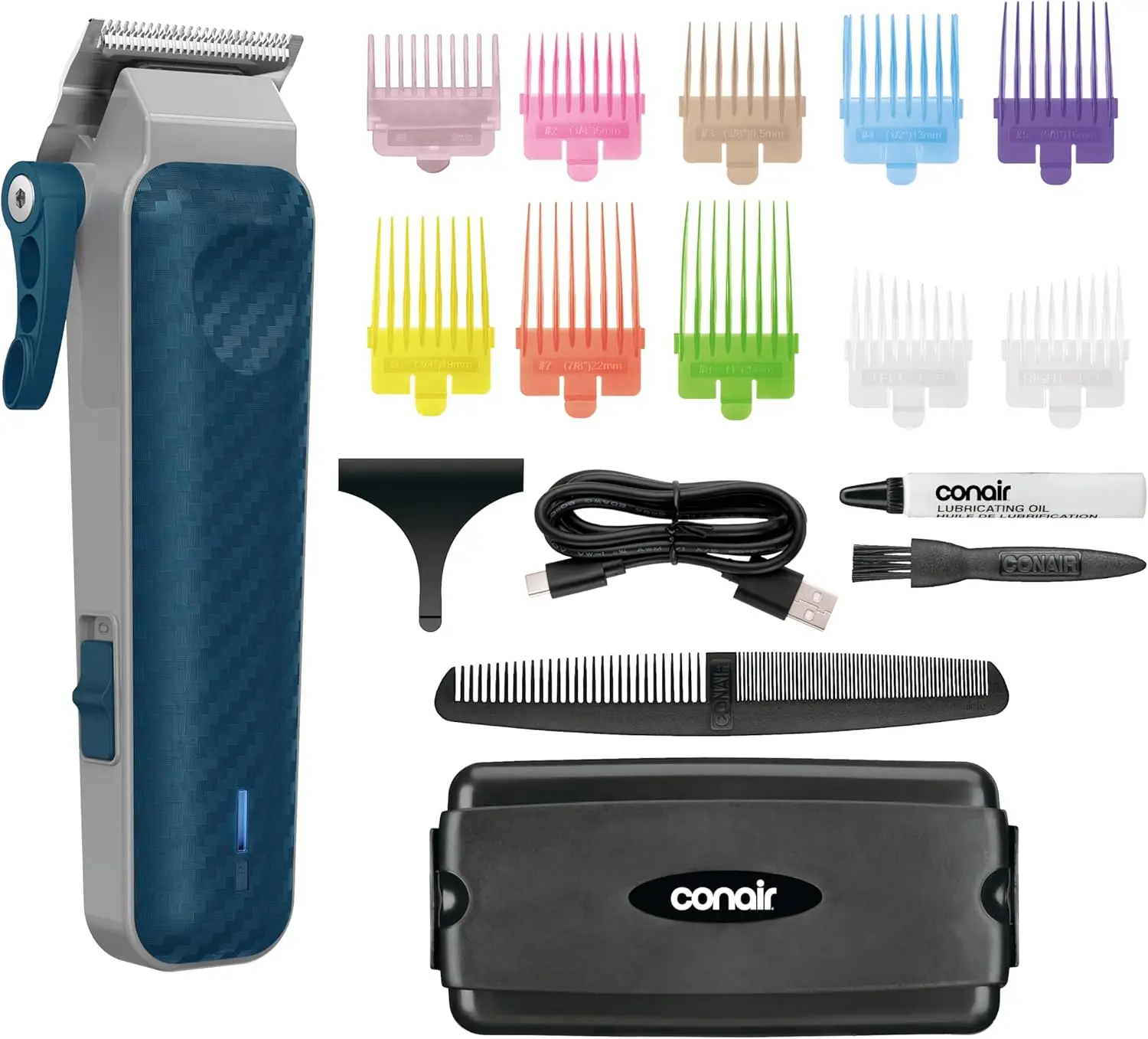 

Rechargeable Hair Clipper & Trimmer Kit with 17 Pieces, Color-Coded Combs, Quick Charge for Men's Grooming