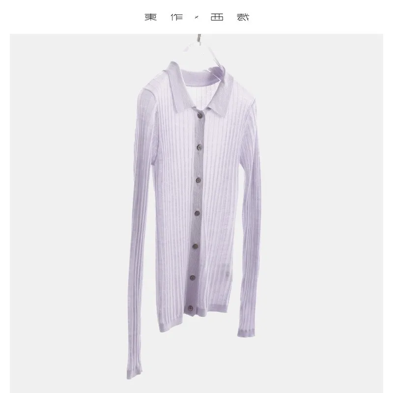 

Элегантная рубашка поло ~ классическая и приятная! Легкая шерстяная рубашка в рубчик, новый женский топ осень 20л.