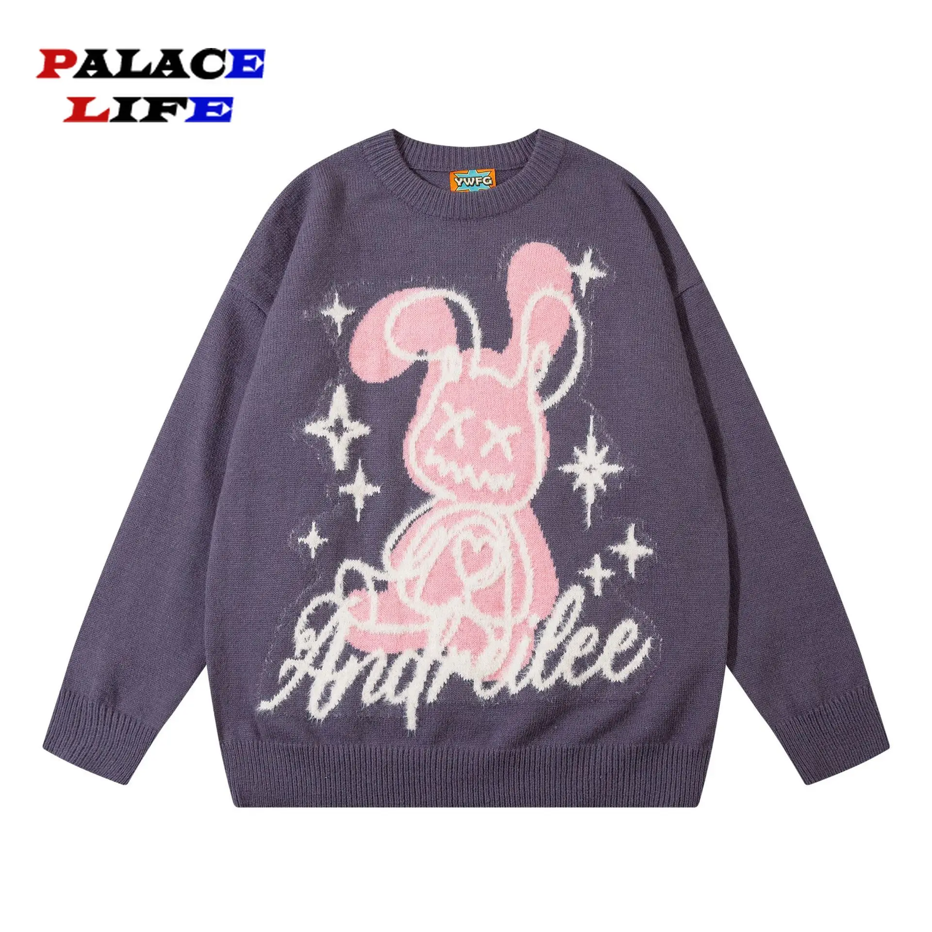 

Animal Cartoon Sweaters Men Winter Retro Jacquard Knit Sweater Male Korean Fashion Pullover Harajuku Casual Loosed Couple Jumper