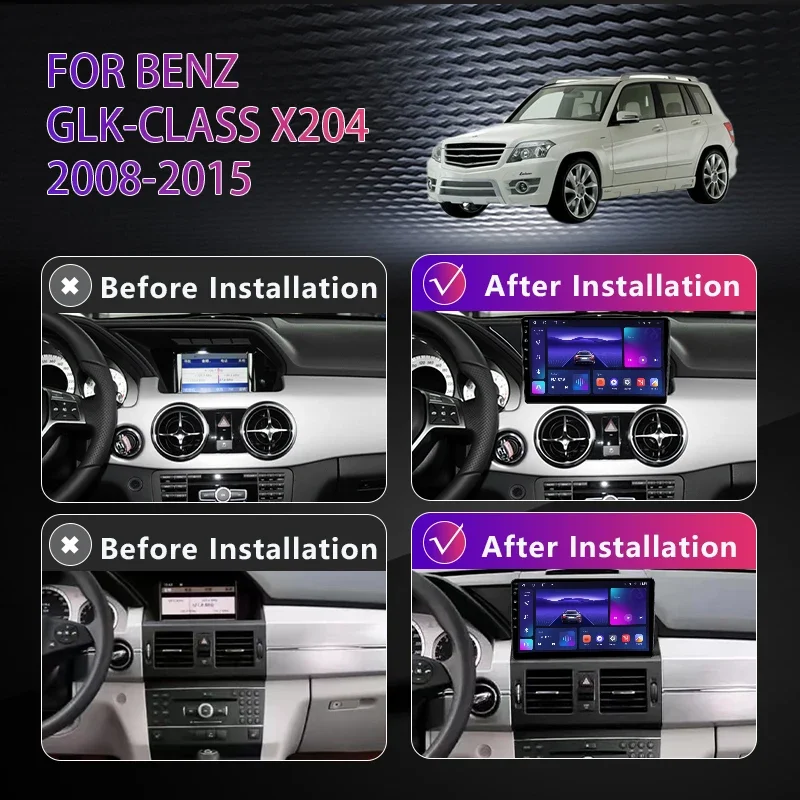 For Benz GLK CLASS X204 GLK350 GLK320 GLK280 GLK250 GLK220 GLK200 2008 - 2015 Android 13 2Din Car Radio Multimedia Player Stereo