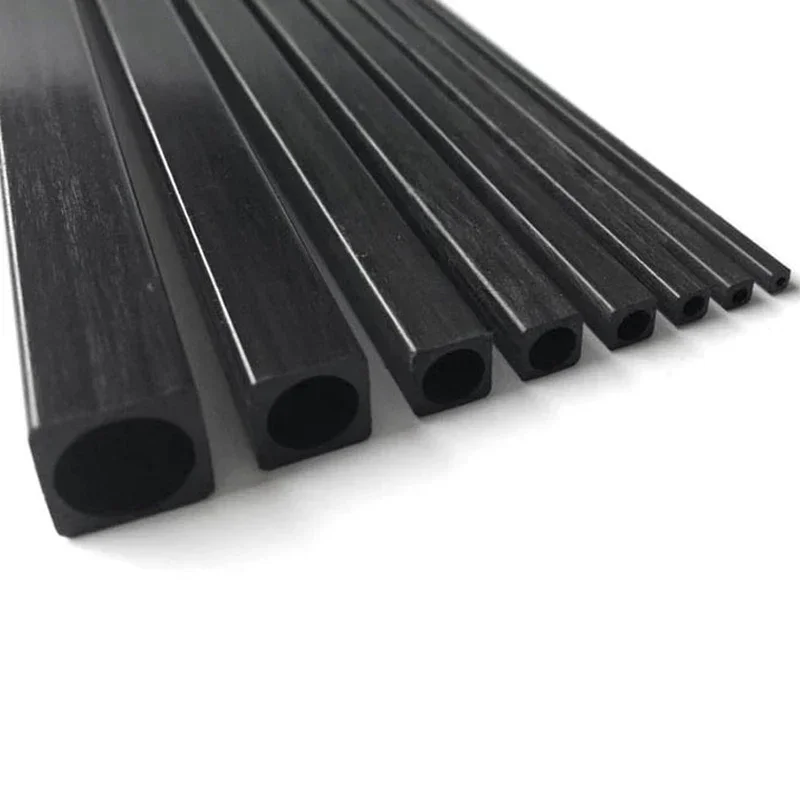 6PCS Carbon Fiber Square Tube 3-60MM Carbon Fiber Outer Square Inner Square Tube 500mm